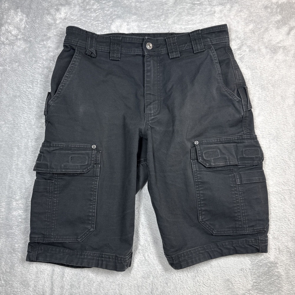 Duluth Fire Hose Cargo Shorts Men 33 Black Relaxed Fit 12" DuluthFlex